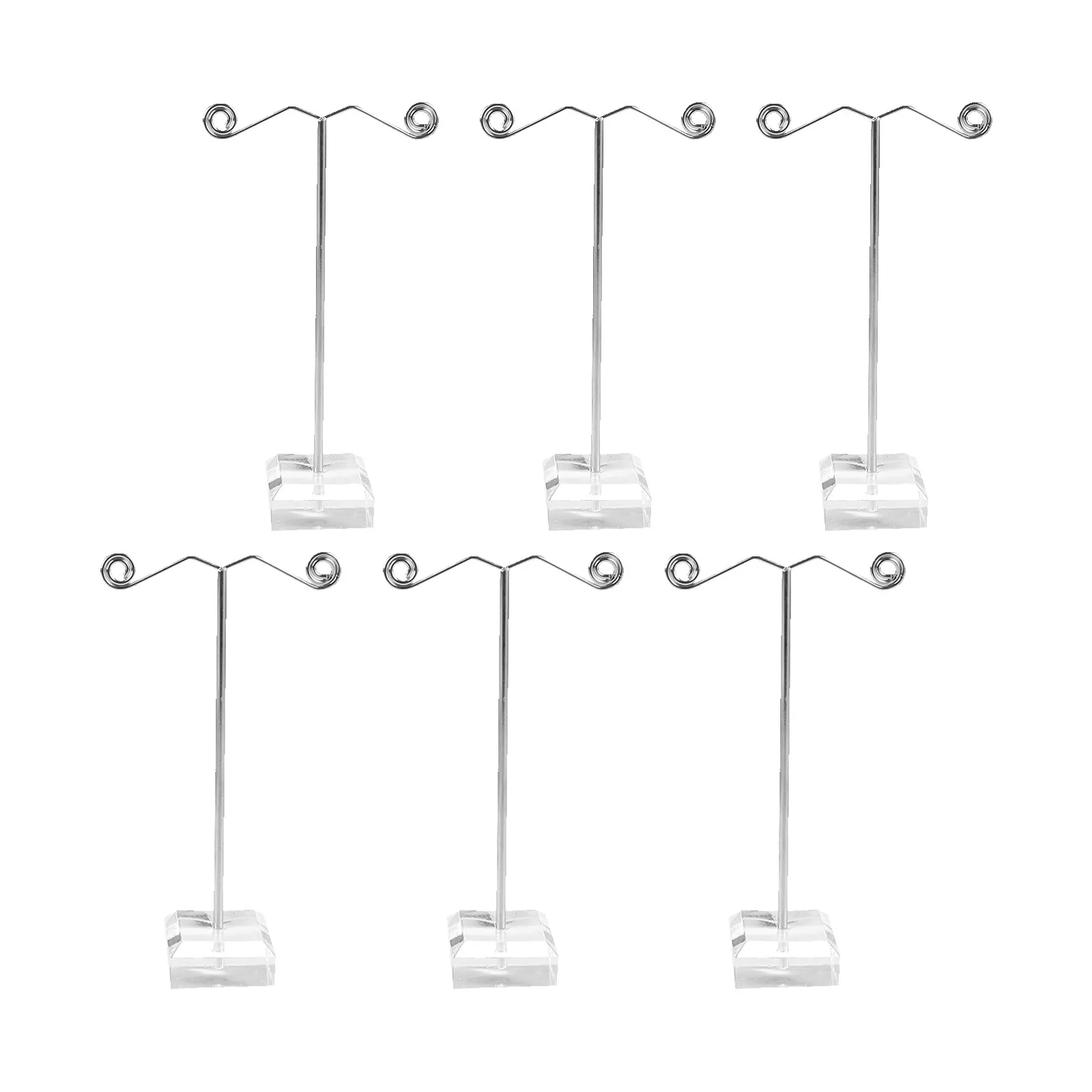 

6Pcs Sturdy Sleek Metal T-Shaped Earring Display Stand Jewelry Organizer for Retail Craft Show Home Office Storage and Gifting