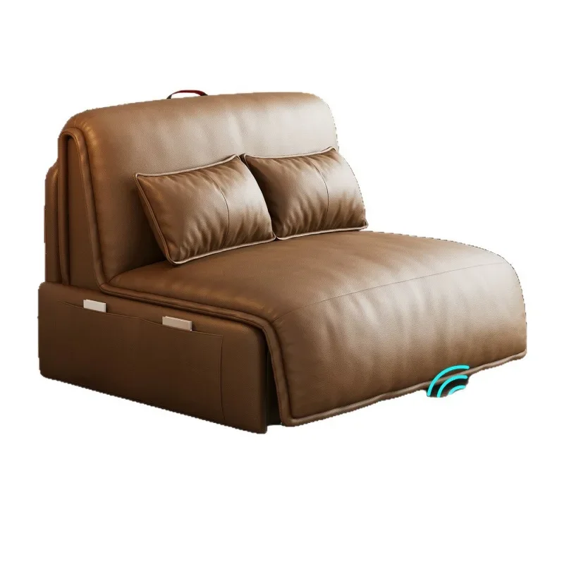 

Intelligent electric voice remote control sofa bed, bedroom, living room multi-function foldable retractable dual-purpose si