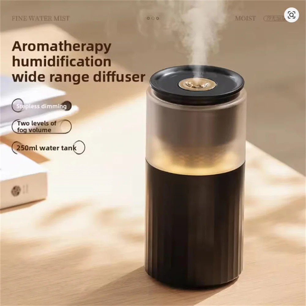 1pcs Rechargeable Air Humidifier 250mL Mist Humidifier Warm White Night Light RGB Lamp Quiet Cool Mist Diffuser