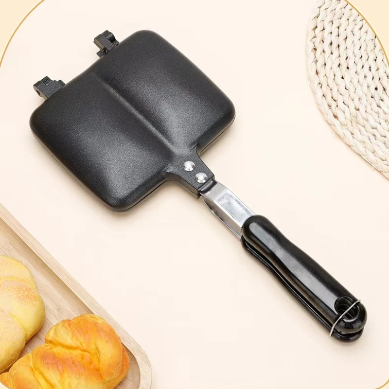 Bread and Toast Breakfast Maker, Toasted Sandwich Maker, Hot Sandwich Pan, Non-Stick Aluminum Removable Flip-Flop Skillet