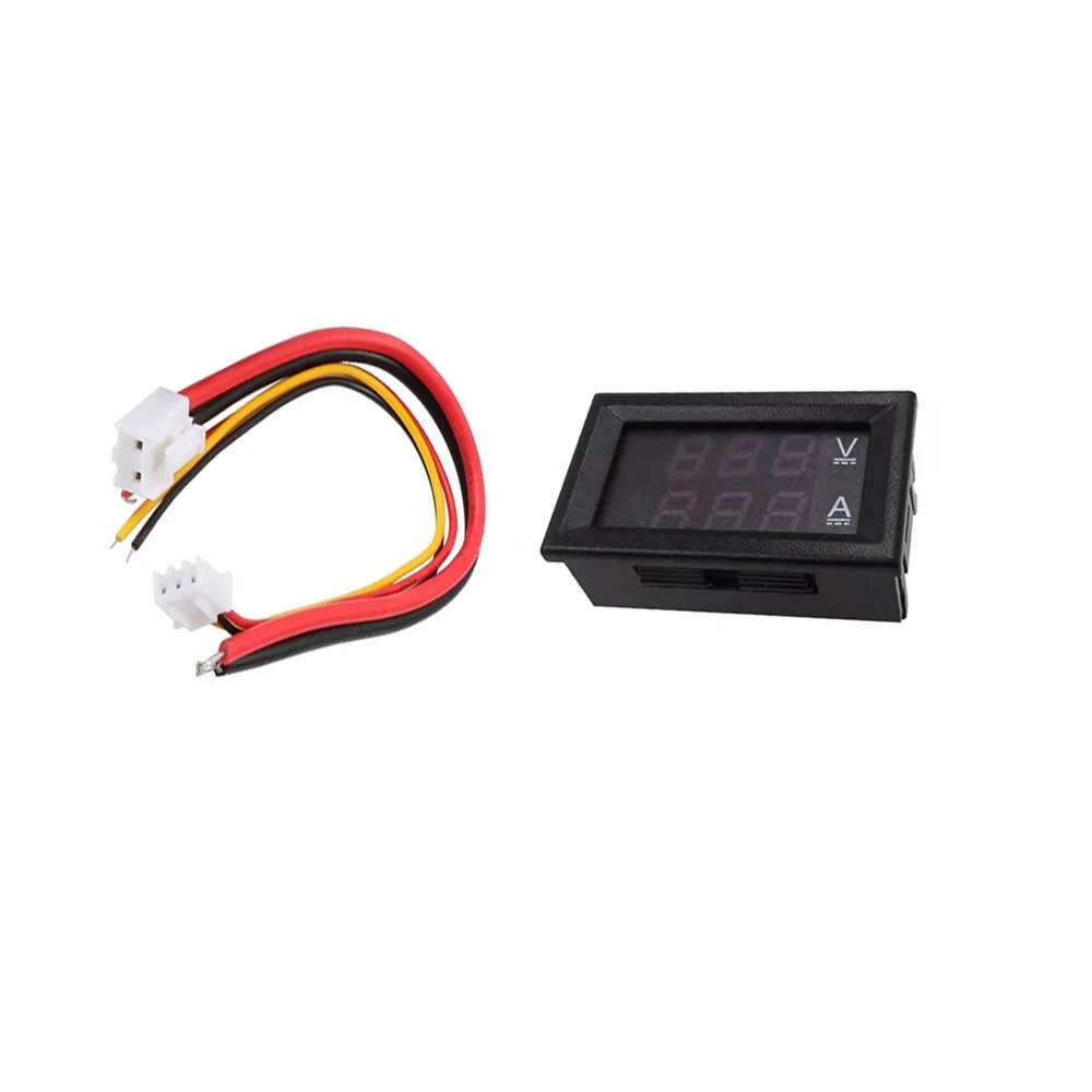 Voltímetro Digital e Amperímetro com Dual Display, Tensão e Ampere Meter, Volt Amp Gauge Panel, 2 em 1, LED, 0.28 in, DC0-100V, 1A, 10A