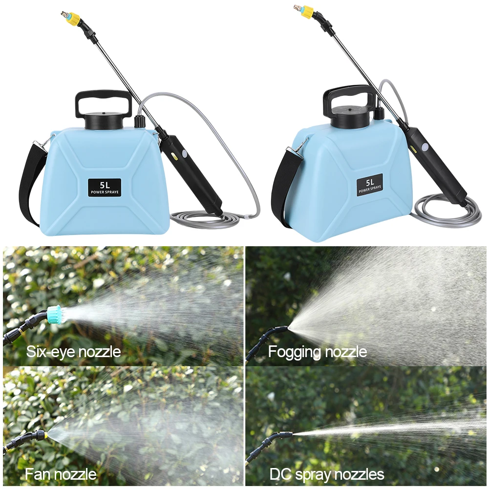 5L Watering Can Sprinkler Electric Sprayer 2500mah Battery Powered Multi-Purpose Plant Mister Sprayer for Yard Lawn Weeds Plants