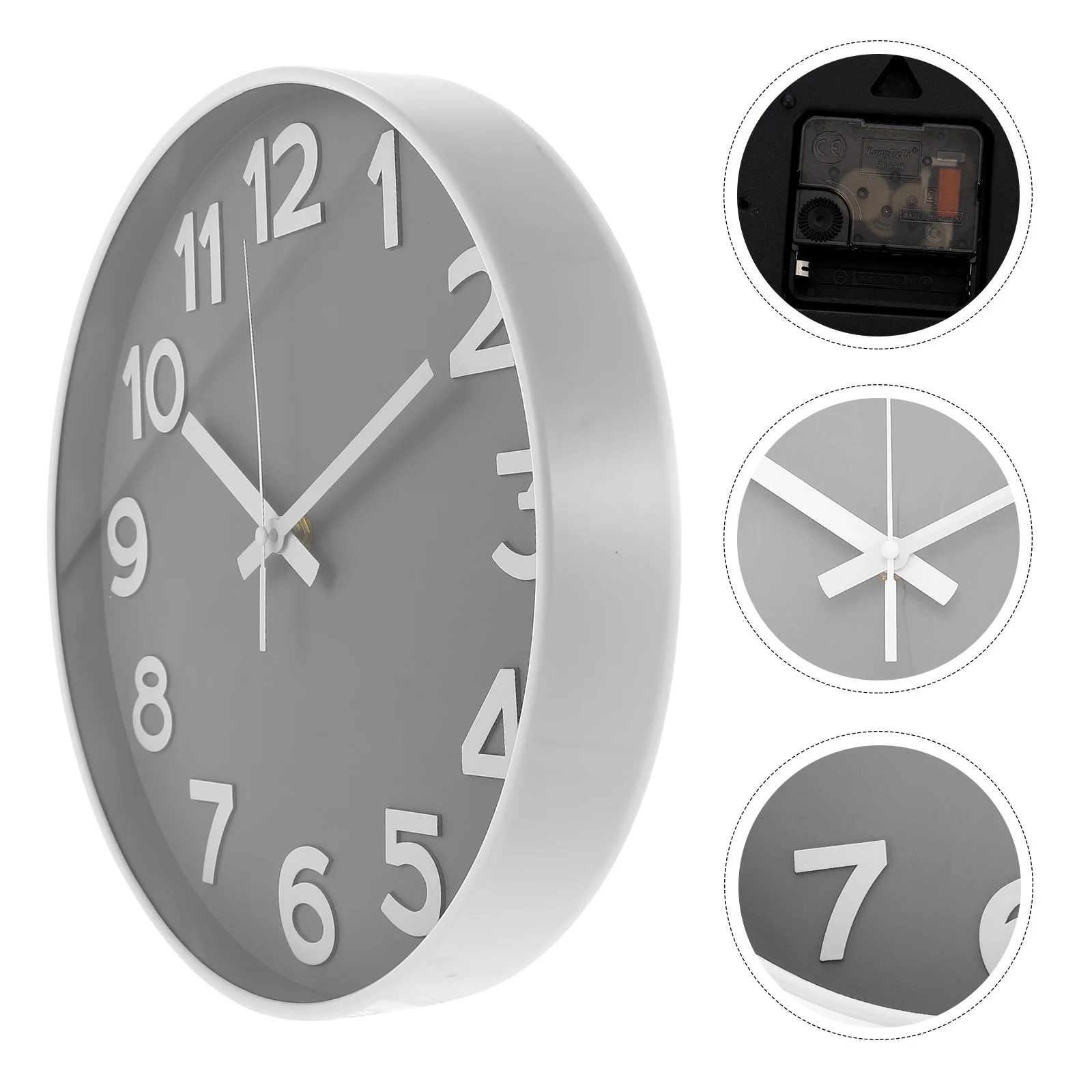 

Stylish Plastic Wall Clock Hanging Wall-Mounted Decor Household Clock Living Room Bedroom Mute Wall Clocks