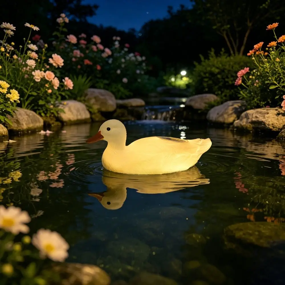 PE Blow Molded Floating Duck Ornament Balanced Buoyant Weighted Bottom Decorative Figurine Delicate Painting