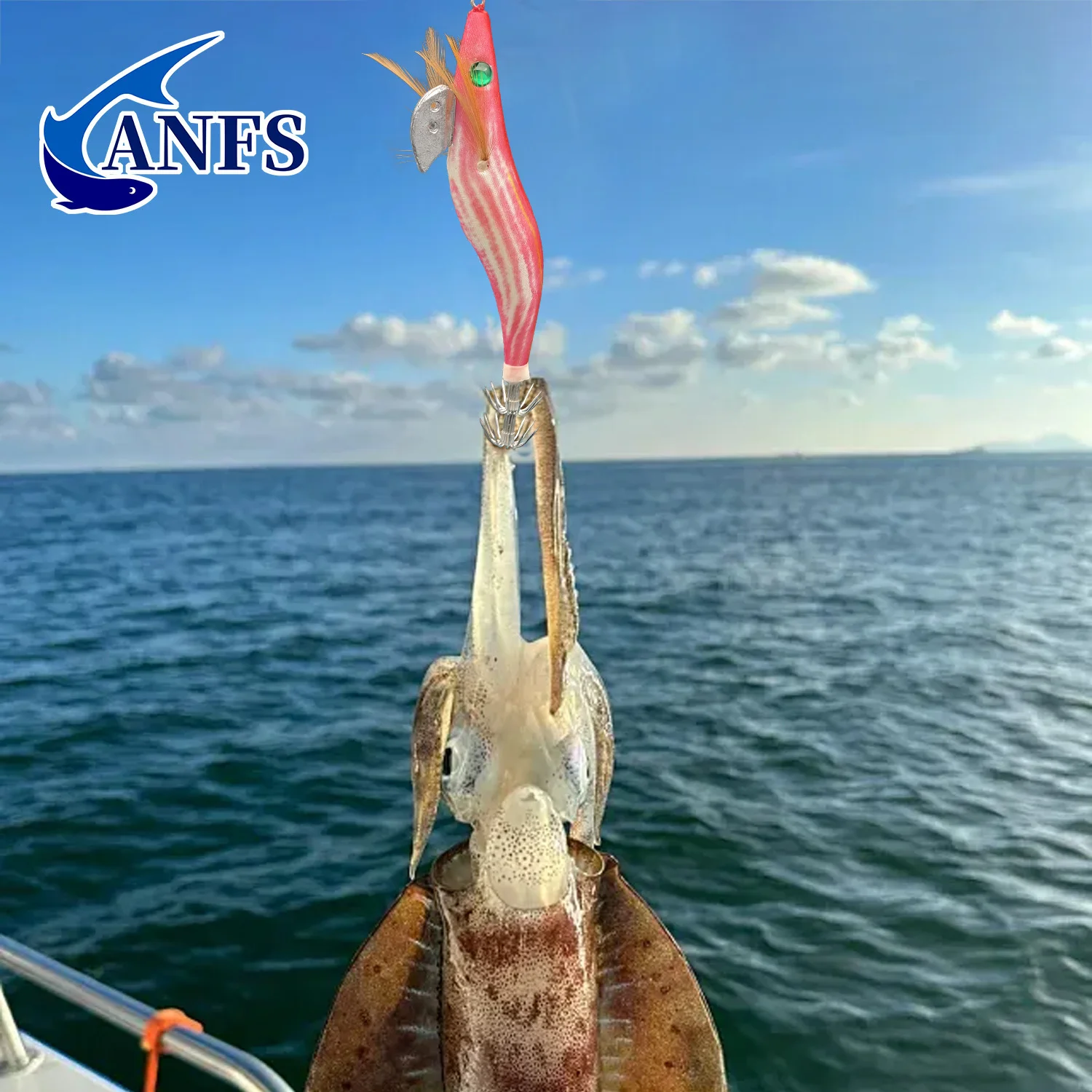 ANFS 5 قطع من طُعم صيد الحبار، طُعم الروبيان الاصطناعي للصيد الليلي، طُعم صيد السمك لصيد الأسماك في المياه المالحة #4