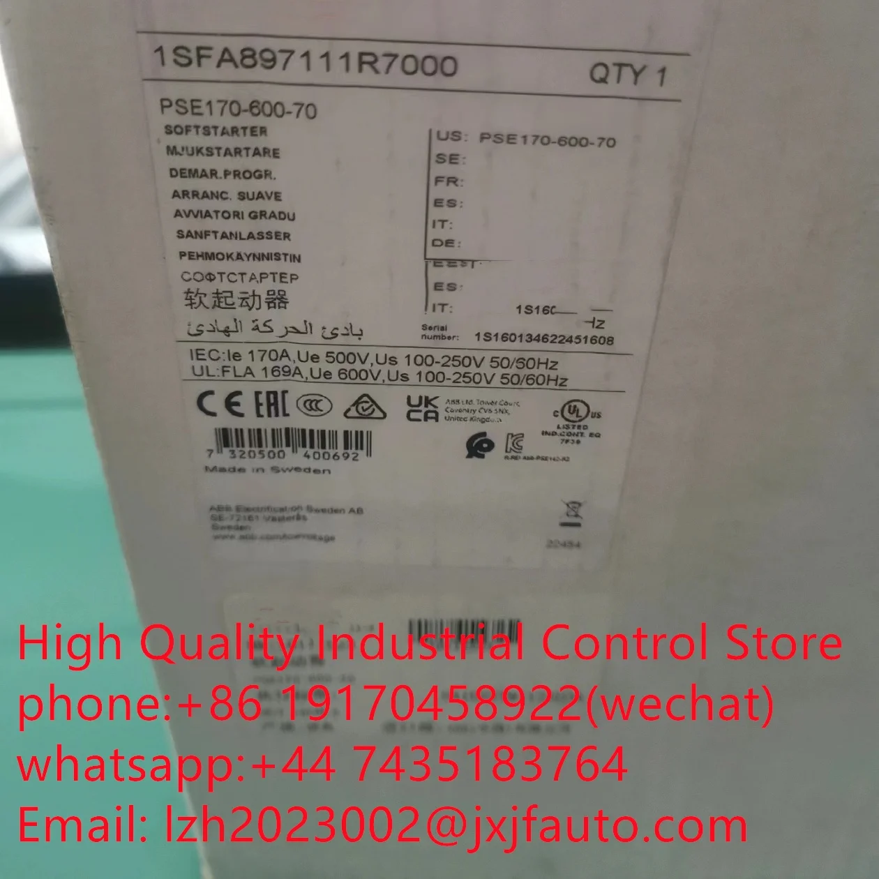 

PSE series Soft starter，PSE210-600-70-1，order number 1SFA897112R7001