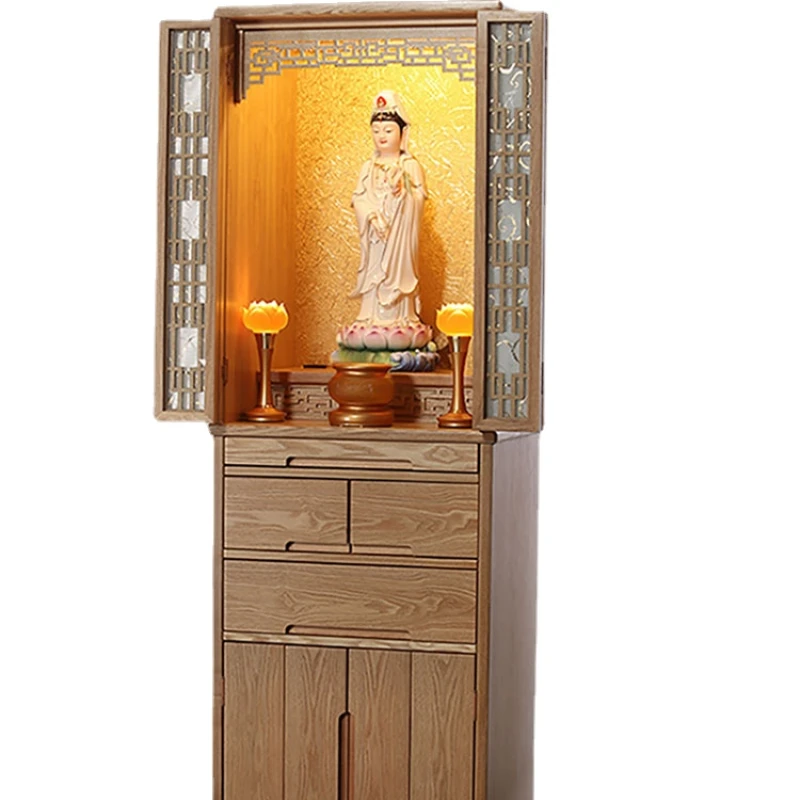 CX Buddha Niche Modern Light Luxury New Chinese Style Clothes Closet Buddha Shrine Household Incense Burner Table