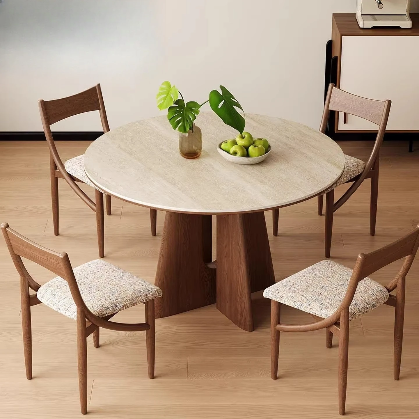 xx-Table Solid Wood Dining Table Medieval Style High-end Feel 4-seat No Assembly Suitable Small Homes Dining Table*