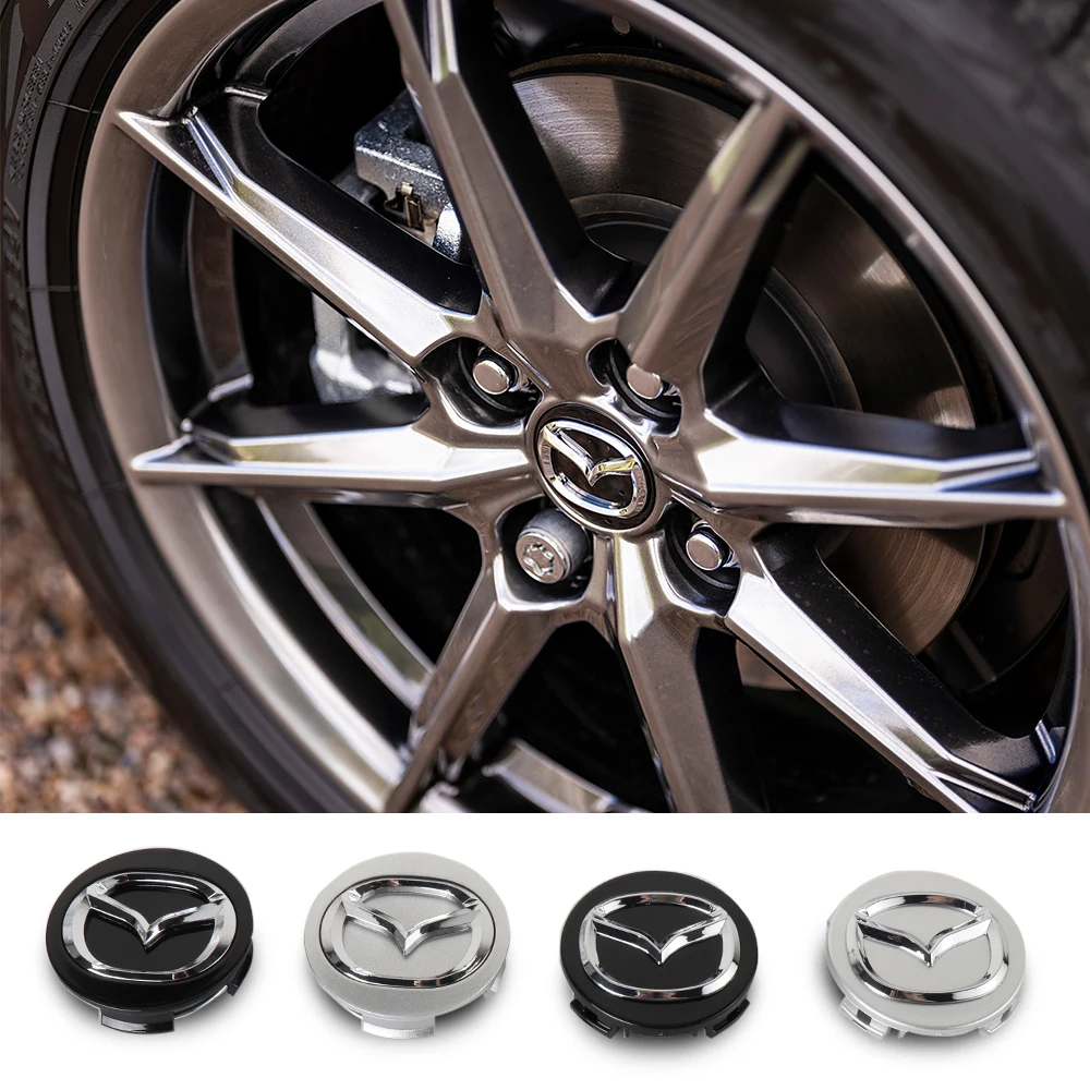 56mm Car Wheel Center Cap Badge Sticker Car Tire Accessories For Mazda 2 7 3 5 6 Axela CX-3 CX-4 Atenza Demio MX3 MS RX7 323 626