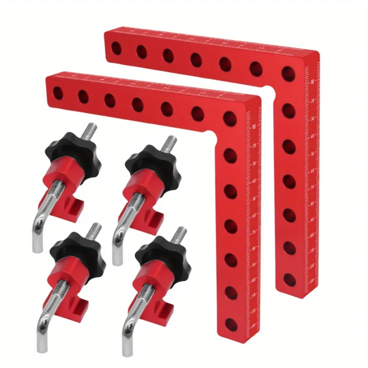 

1/2 Pack Right Angle Positioning Squares - 120/140mm 90 Degrees L-Type Corner Clamp - Aluminum Fixing Clip Clamping Square Tool