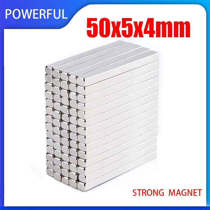 

2~50PCS 50x5x4mm Neodymium Magnet 50mm x 5mm x 4mm Super Strong Powerful Square Block Permanent Rare Earth Magnets