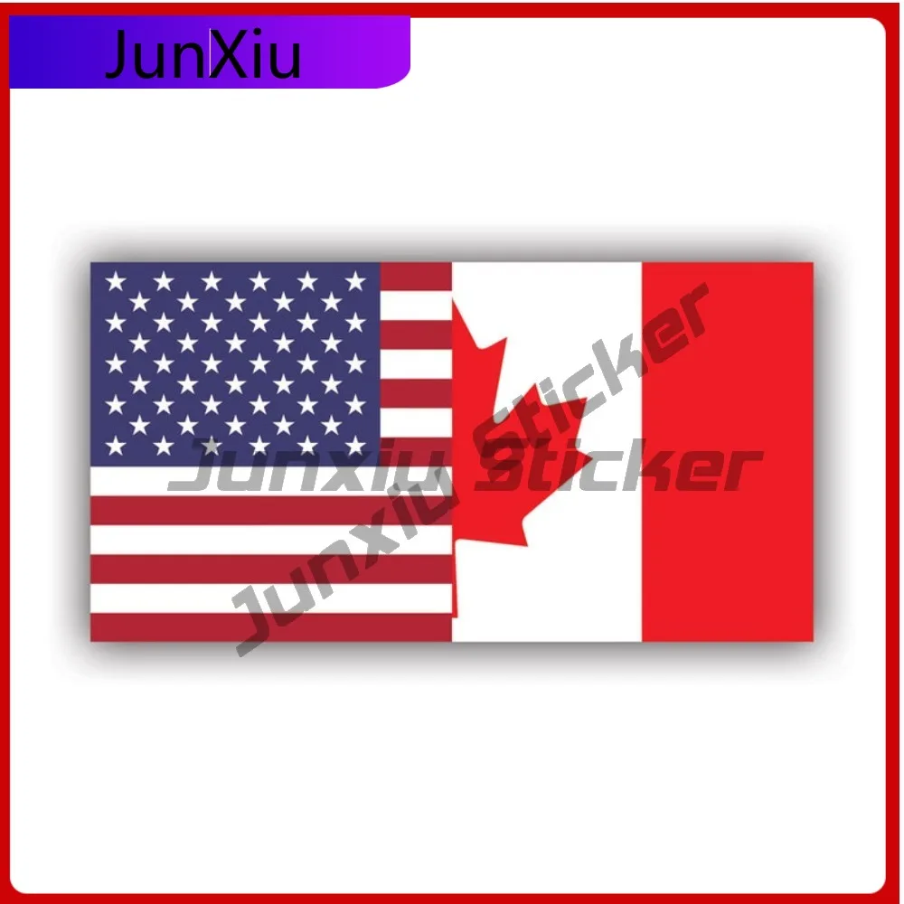 

Unique Cartoon Half American Canadian Flag Sticker Decal Made Uv Protected America Canada Us Ca Car Decal Durable Outdoor