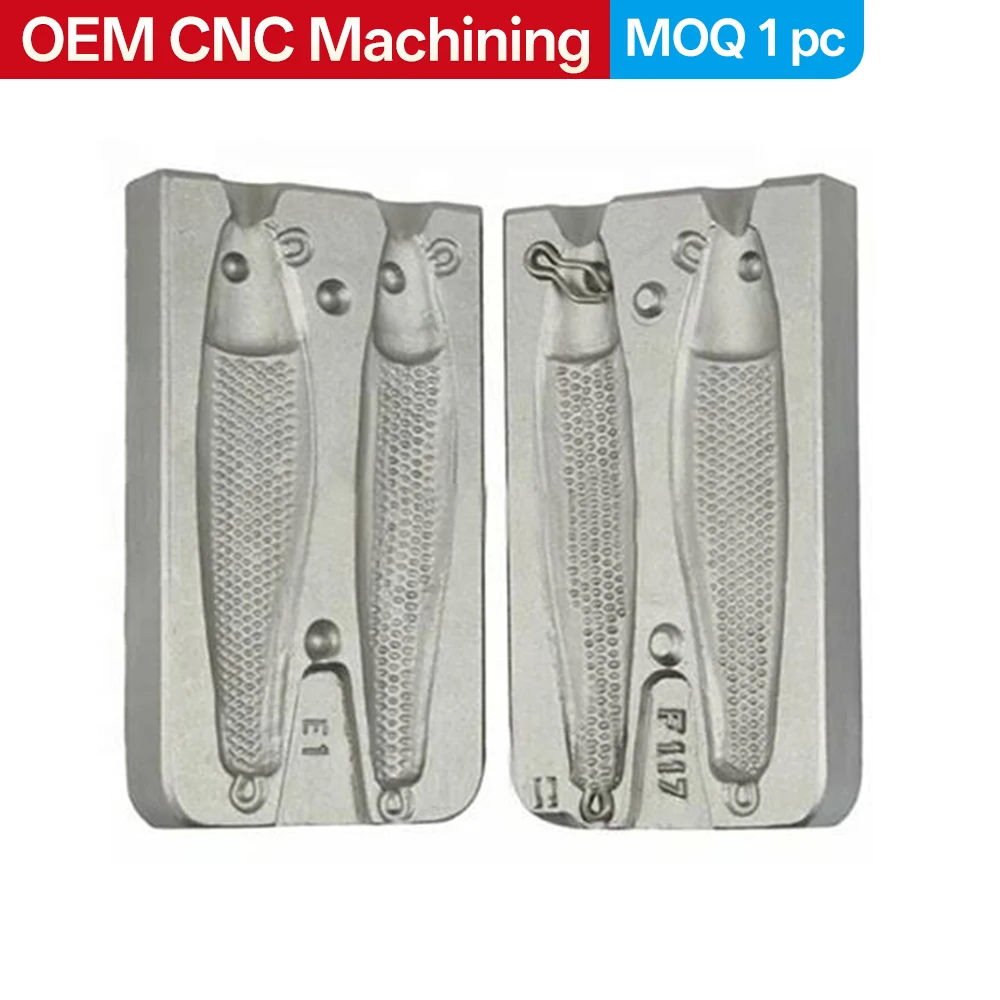 

Индивидуальные алюминиевые формы для рыболовных приманок, литье под давлением из твердого пластика, фрезеровка, полировка, формы для литья под давлением с ЧПУ