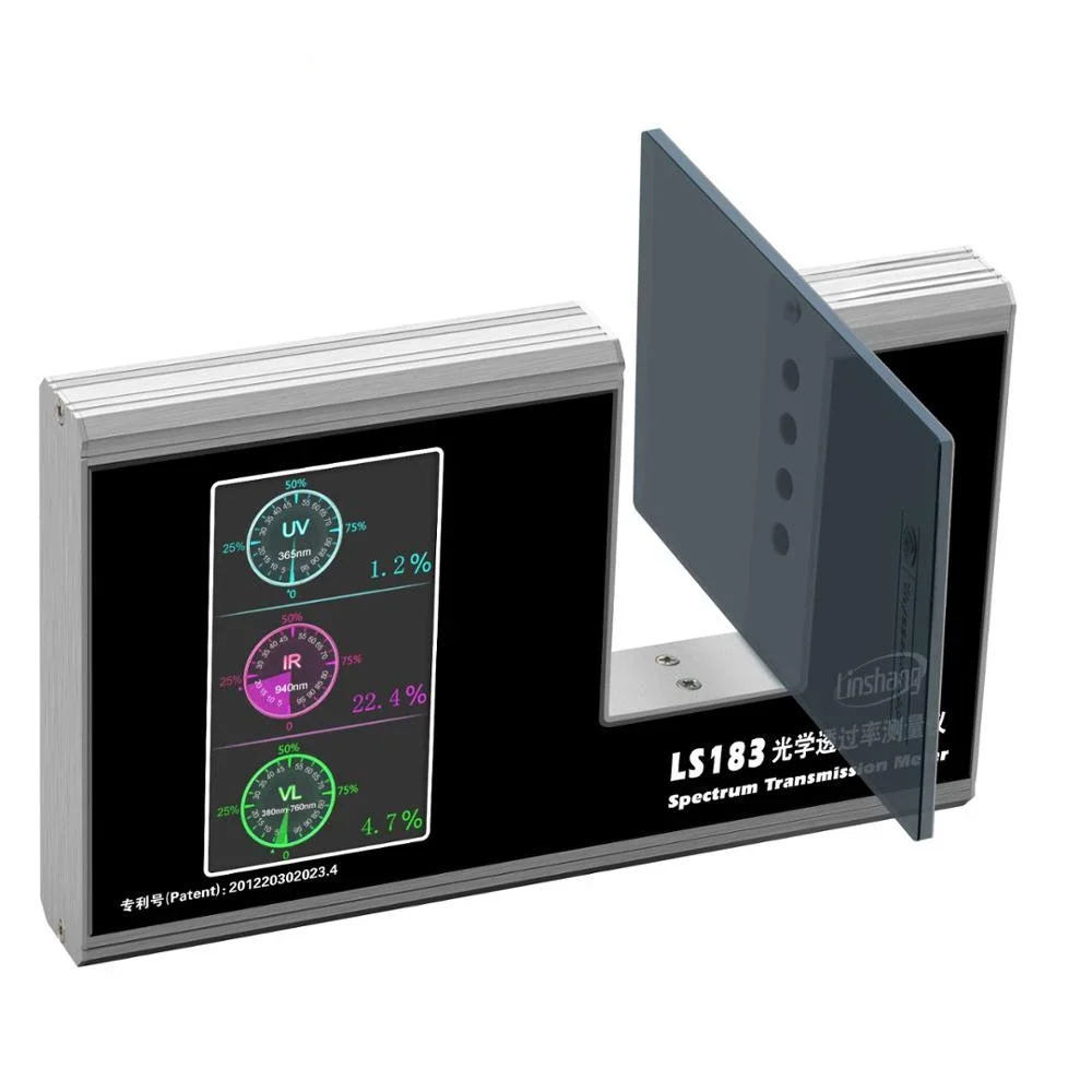 LS183 Spectrum Transmission Meter UV IR Transmission Meter Test Film Glass Window Tint Tester with 940 IR 365 UV 380-760nm VL