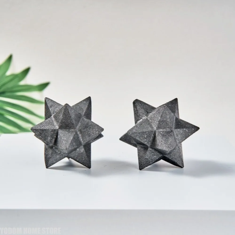 Natural Stone Shungite Merkaba Mineral Quartz Divination Healing Crystal Spiritual Room Decoration Elite Protection Wiccan