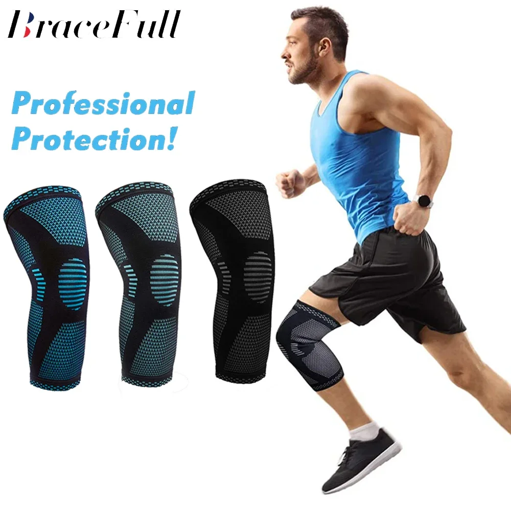 

1PC Gym Knee Pad Sports Safety Fitness Kneepad Elastic Knee Brace Support Gear Patella Running Basketball Volleyball Tennis