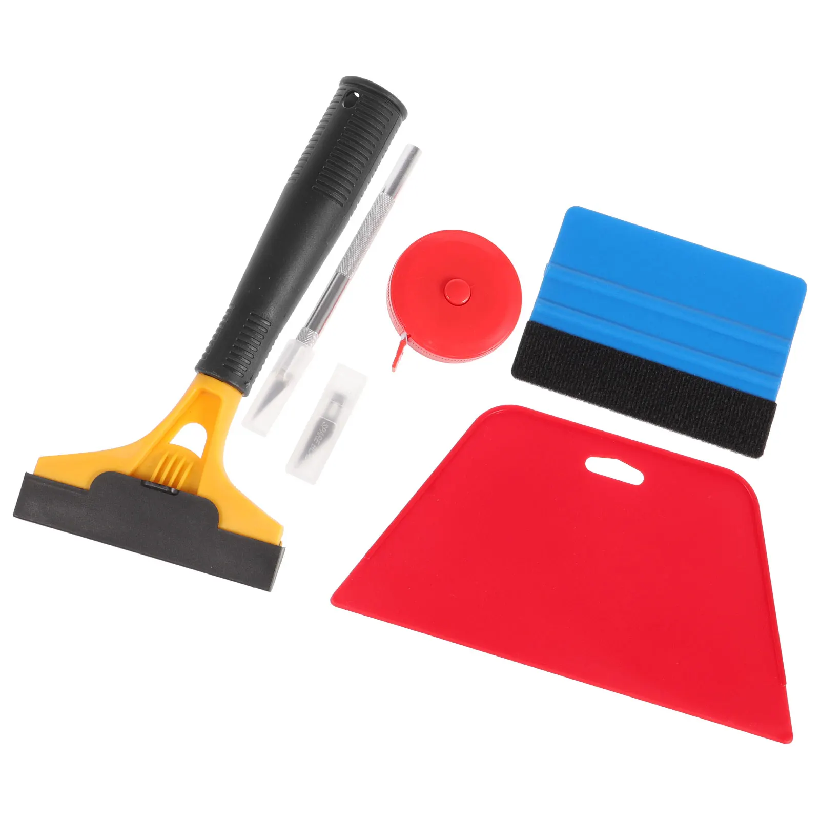 

10 Piece Car Window Film Tools Set Yellow Black Scraper for Plastic Squeegee Trapezoidal Smoothing Tool Kit Wallpaper