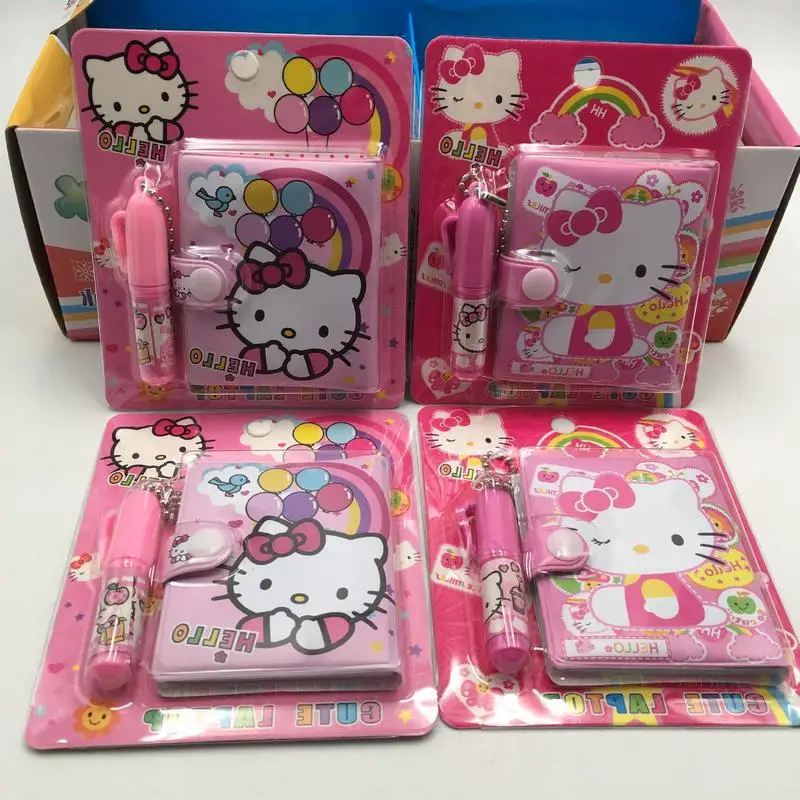 

New Sanrio Kawaii Cartoon Animation Figure Creative Hello Kitty Notepad Mini Cute Pen Diary Student Portable Book Hand Ledger