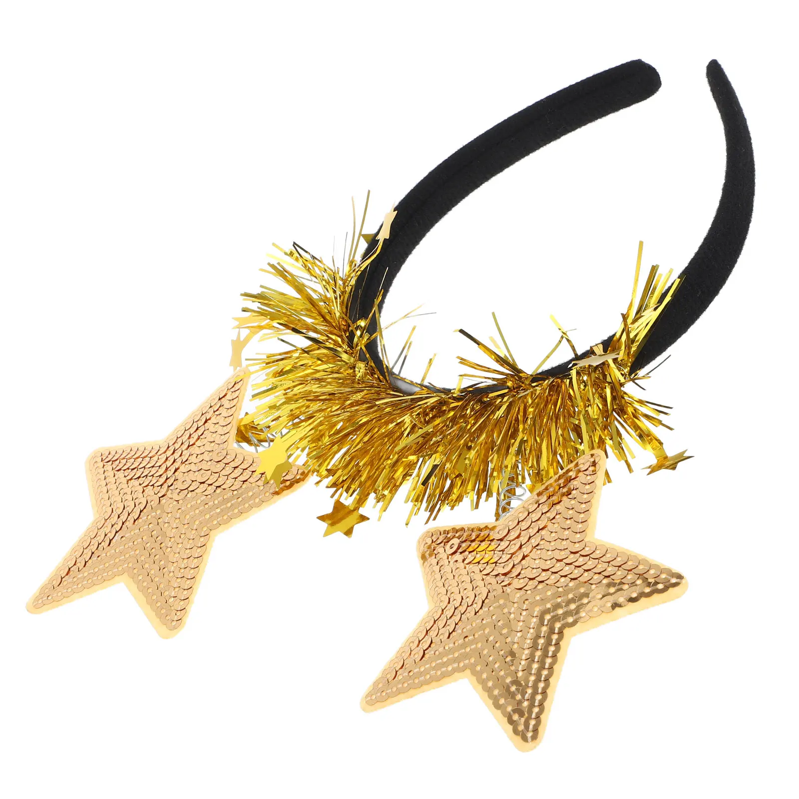 

Элегантная повязка на голову с блестками и пятиконечной звездой, повязка на голову для девочек, повязки на голову золотого, серебряного цвета из нетканого материала для малышей