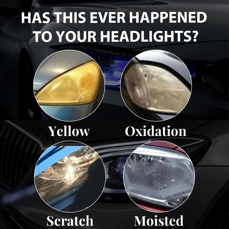 Car Headlight Restoration Polishing Kits Renovate Cleaning Repair Spray Headlamp Scratch Remove MaintenanceSponge Kit