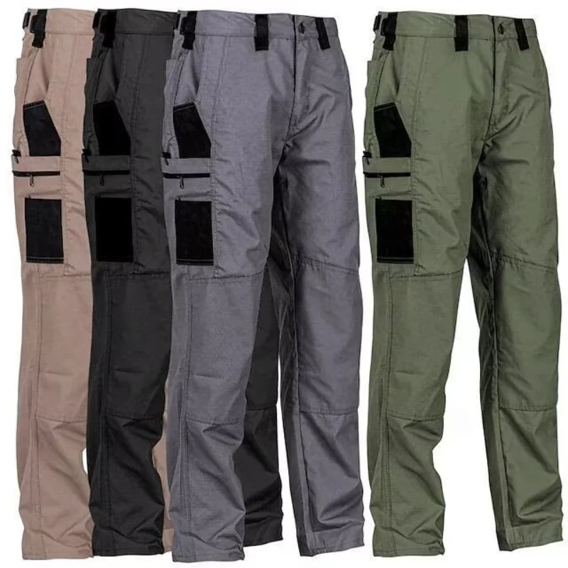 Men's lightweight tactical pants, wear-resistant work pants, governor training water-repellent outdoor multi-pocket cargo pants