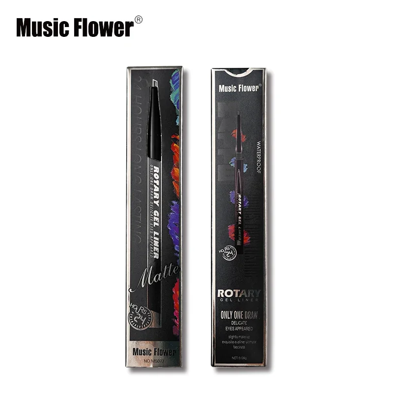 Music Flower 12 Color Gel Eyeliner Pencil Automatic Waterproof Eye Makeup Black Blue Eyleliner Long Lasting Shimmer Cosmetics