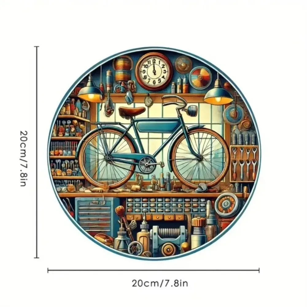 Metall-Blechschild „Vintage Fahrradreparaturwerkstatt“, 8x12 Zoll, Retro-Wandkunst für Bar- und Werkstattdekoration