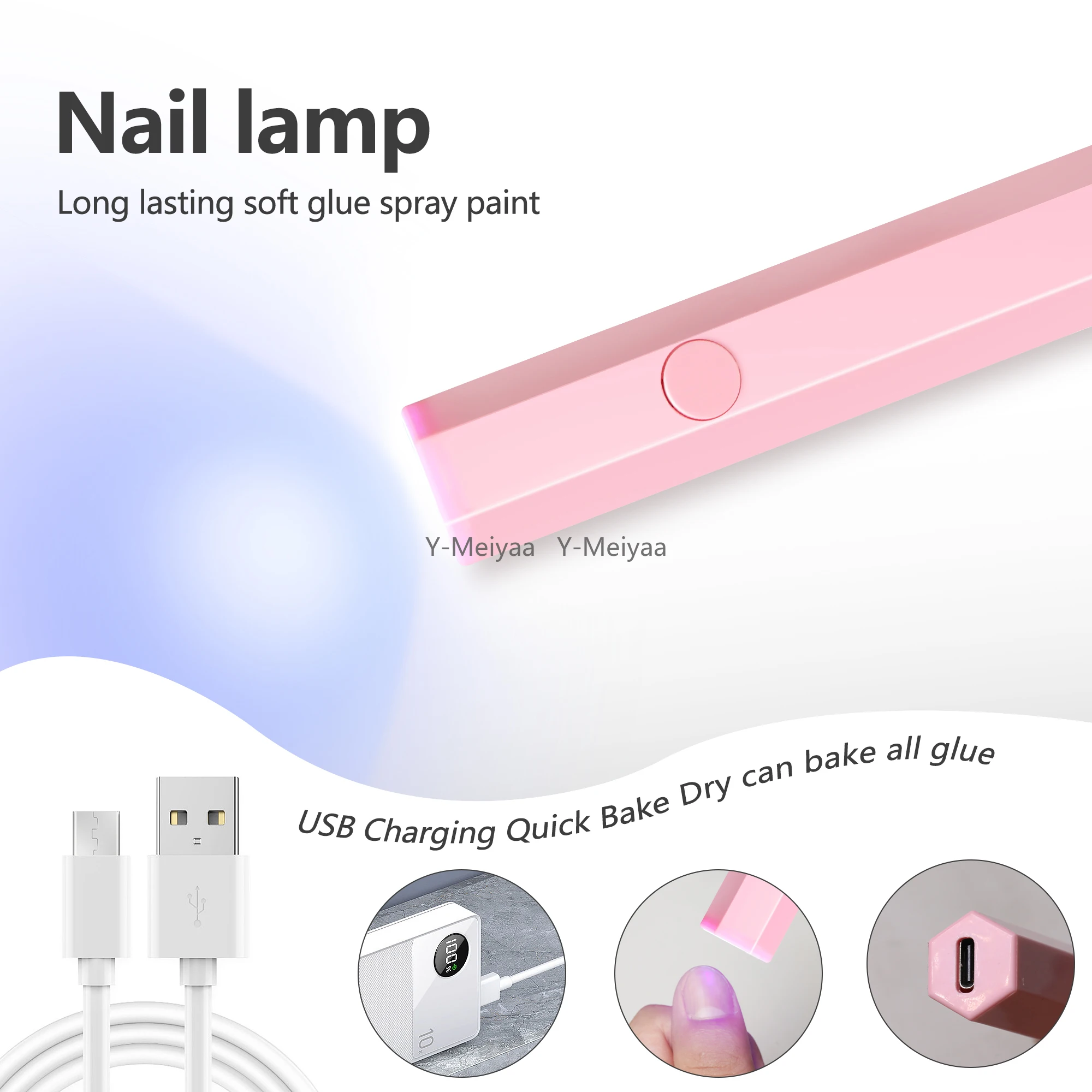 Portable Handheld Mini Nail Lamp For All Gel Polish Quick Dry USB Nail Dryer Machine UV LED Nail Lamp Mini Flashlight Pen