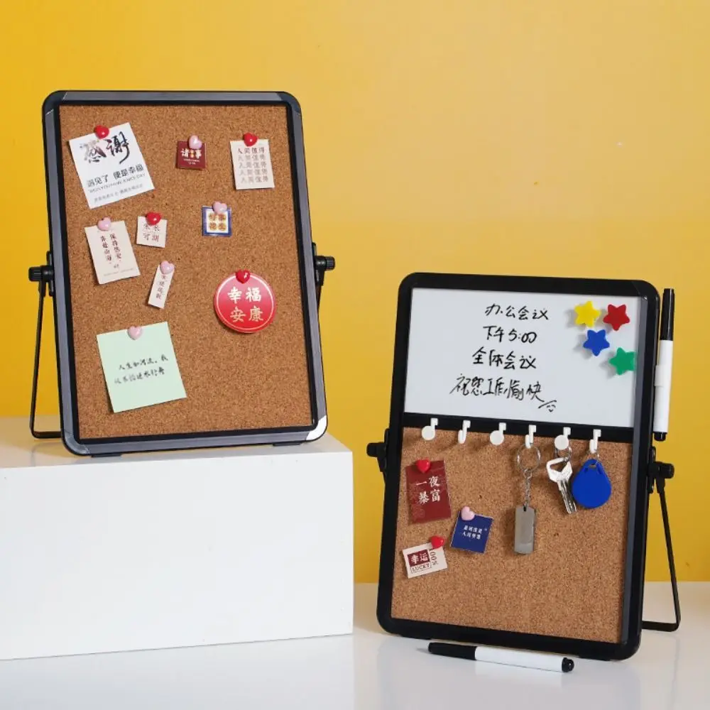 

Magnetic Cork Message Board Rotate Stand Hanging/Free Standing Notice Pin Board Set Decorative Metal Frame