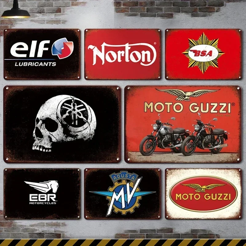 Retro Motorcycle Garage Metal Sign Vintage Plate Decorative Plaque Wall Decoration Garage Motor Man Cave Tin Painting Wall Decor