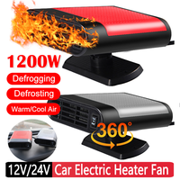 12V 1200W Car Heater Electric Cooling Heating Fan Windshield Defogger Defroster Demister Portable 360 Rotating Car Heater Fan