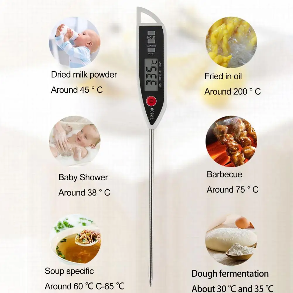 Instant-read Thermometer Safe to Use Temperature Tool Accurate Waterproof Lcd Display Food Thermometer for Bbq Meat Milk Baking