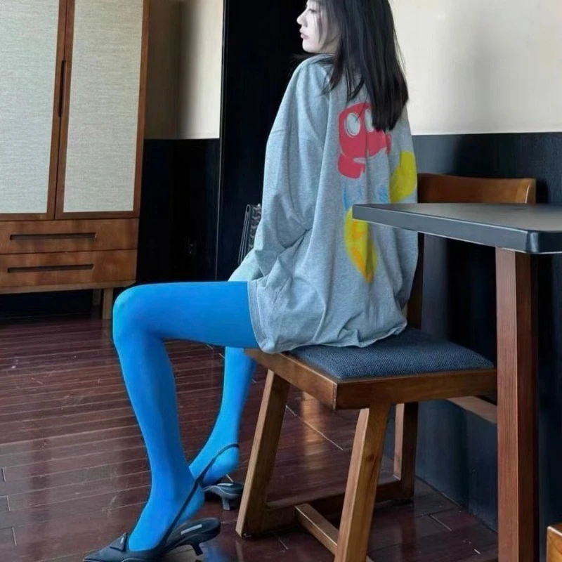 Y2k Ins Multi Bright Colour Velvet Women’s Opaque Tights, Lolita Sweet Soft High-Stretch Pantyhose, Daily Skirt Leg Stockings