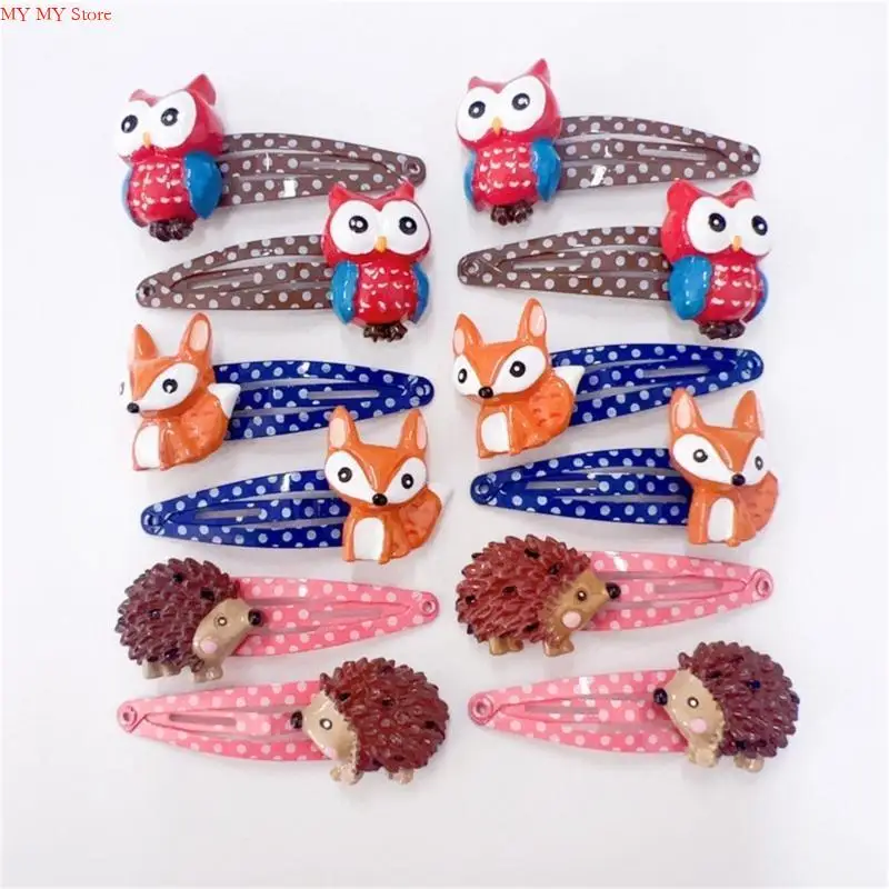 

N1HE NonSlip Animal Hair Clip Set Owl Bobby Pin For Kids Girls And School Event