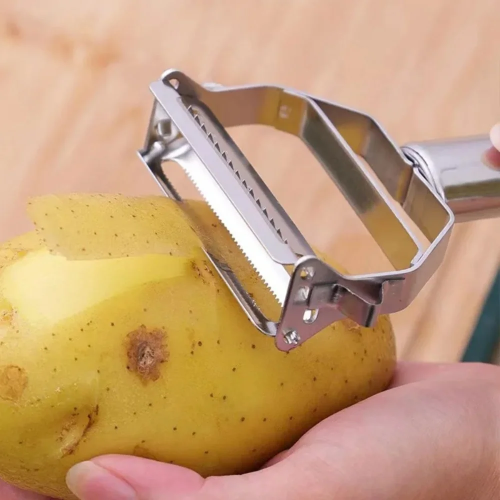 Descascador Multifuncional de Aço Inoxidável de Alta Qualidade com Duas Pontas, Faca para Descascar Frutas e Vegetais, Ferramenta de Cozinha Doméstica