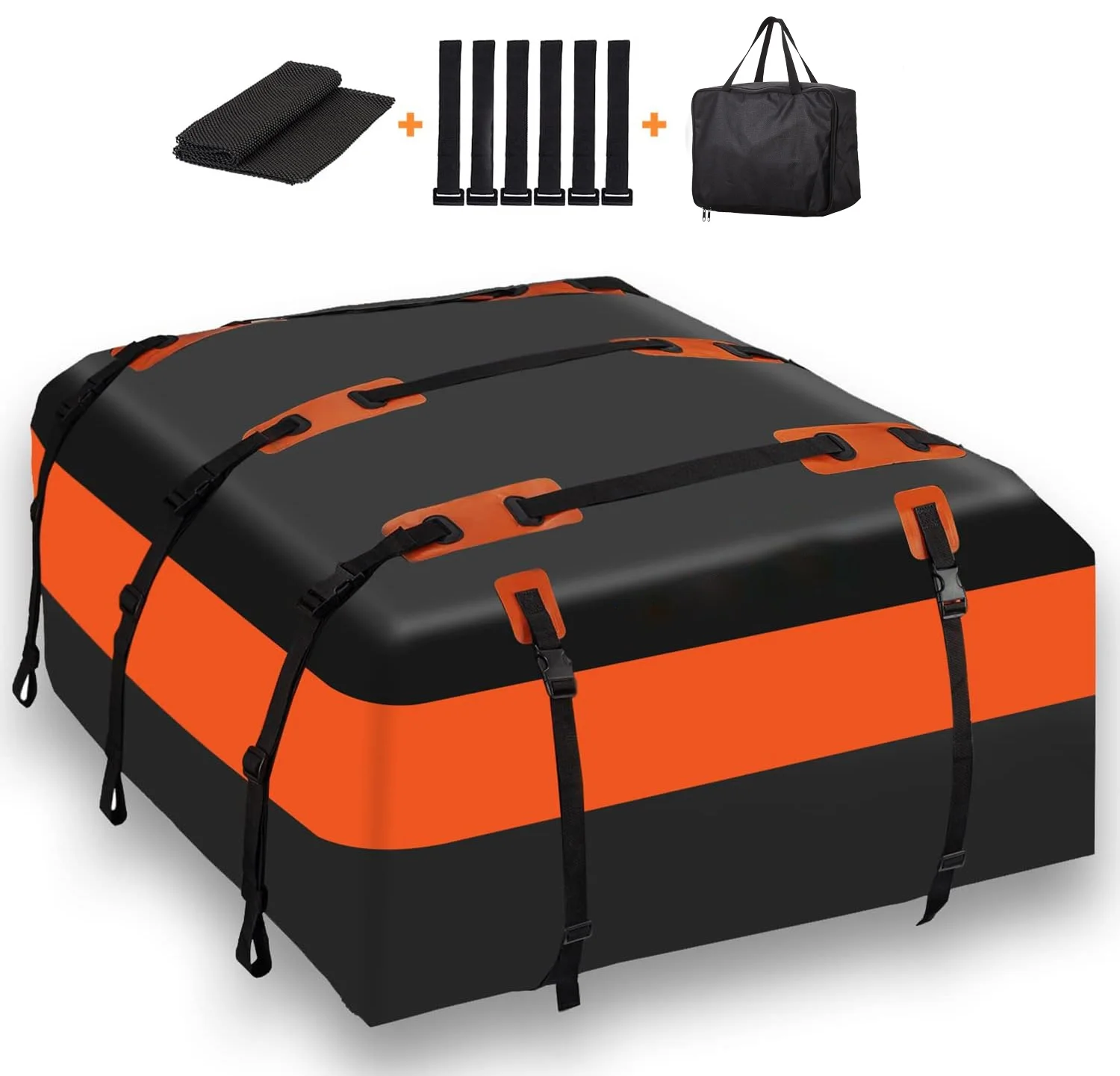 

550L Large Space Auto Rooftop Cargo Carrier Bag, 840D PVC Soft Luggage Bag 100% Waterproof Car Roof Bag with Anti-Slip Mat