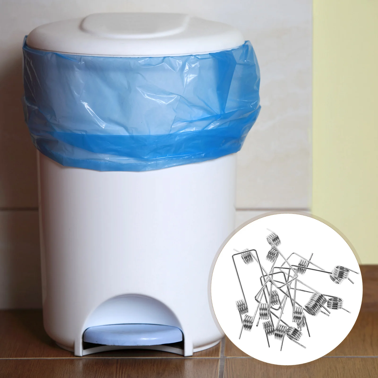 

8Pcs V-Shape Torsion Spring Stainless Steel Trash Can Lid Replacement Spring for Smooth Quiet Operation Home Repair Accessory