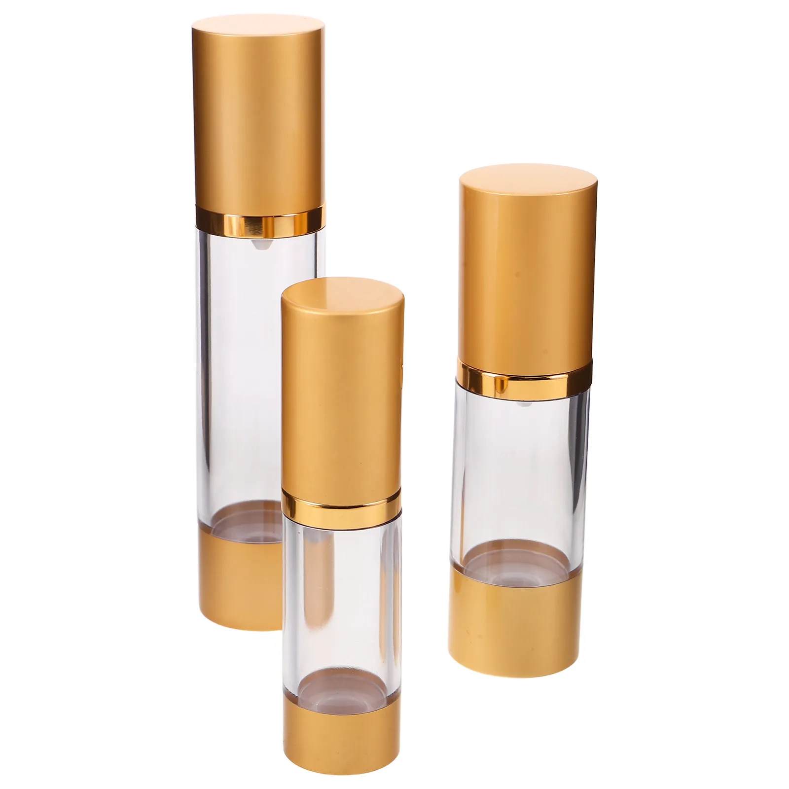 3Pcs Vacuum Bottle Multipurpose Lotion Container Refillable Travel Pump Bottles 15Ml 30Ml 50Ml Airless Foundation