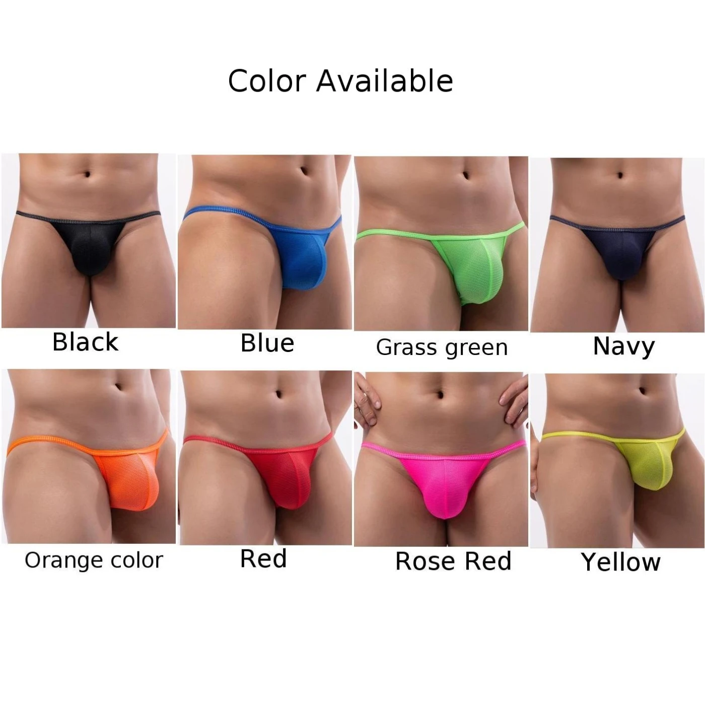 Mens Jockstrap Pouch Panties Low Waist G-String Thongs Soft Sexy T-Back Bikini Lingerie Briefs Underwear Breathable Sensual