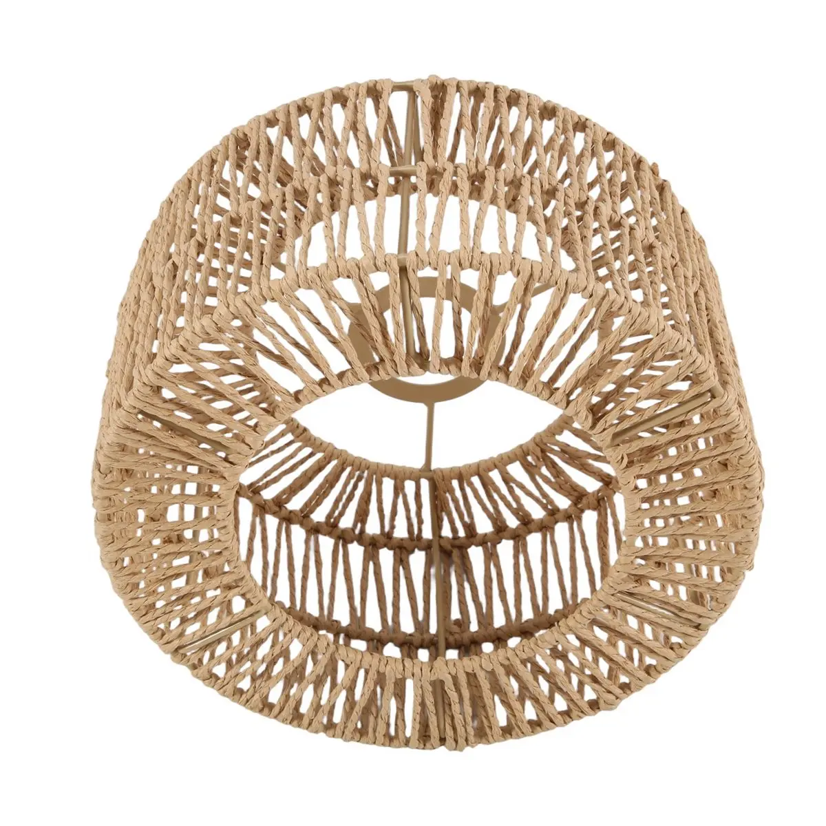 （Trendy）790UPaper Rope Lampshade Ceiling Light Shade Boho Chandelier Shade Bulb Guard for Restaurant Cafe Living Room 22x11cm