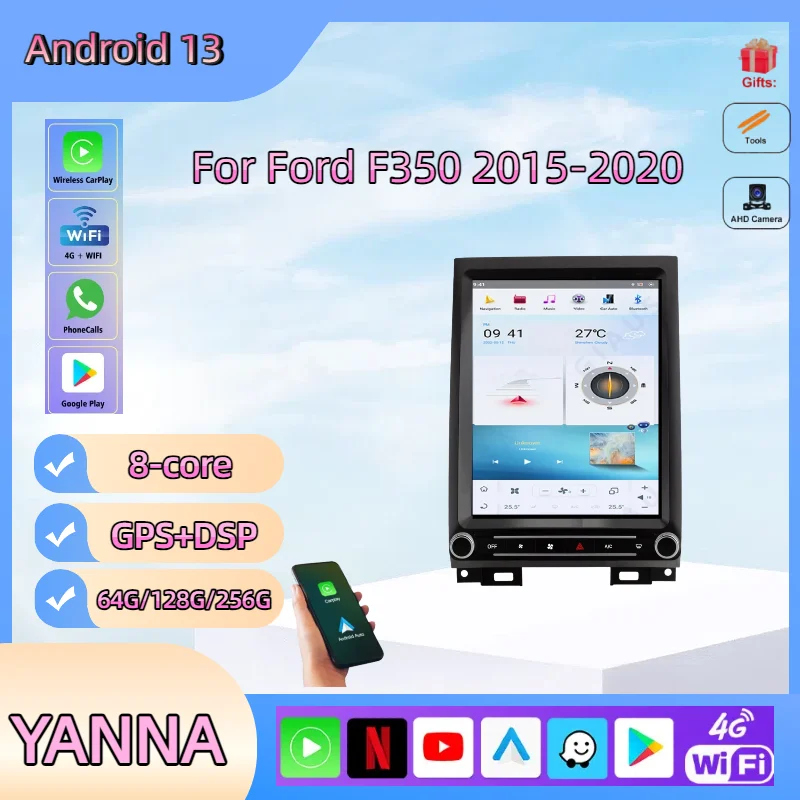 

Android 14 Car Radio Stereo Receiver for Ford F250 F350 2015-2020 8GB+256GB Multimedia Player GPS Navigation Head Unit