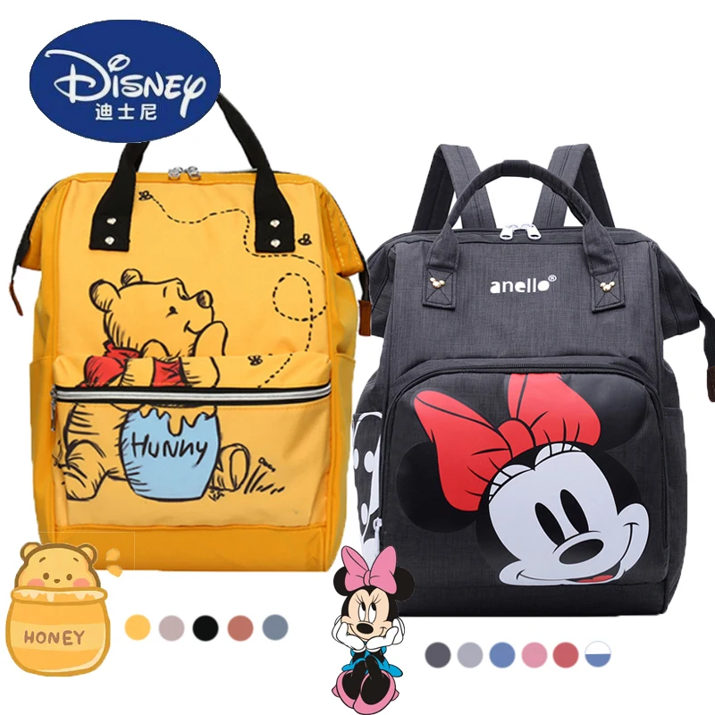 Disney Anime Minnie Mouse Backpack Kawaii Winnie the Pooh Honey Bear Schoolbag Cartoon Large Capacity Baby Bag Kids Gifts