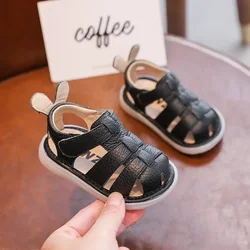 Summer Baby Girls Boys Sandals Infant Toddler Shoes Genuine Leather Soft Bottom Kids Children Beach Sandals Size 14-23