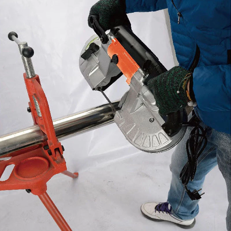 DLY-10S1 Metal Cutting Band Saw Portable Handle Household Small Cut Band Saw Machine Variable Speed Handheld Cable Cutting Saw