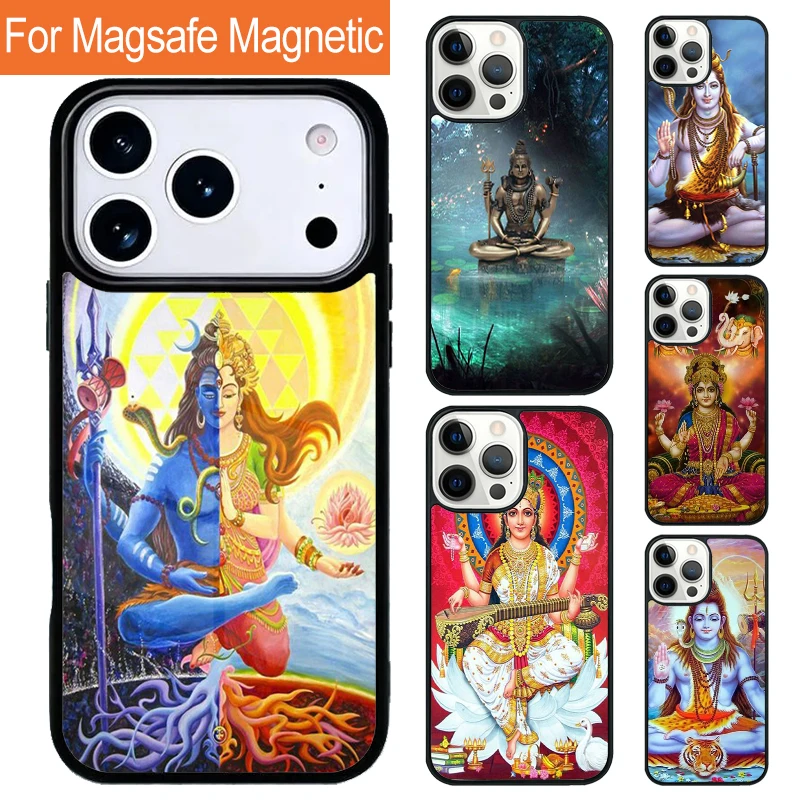Funda Magnética para Teléfono con Diseño del Dios Hindú Shiva, Buda de la India, para iPhone 17 Pro, 16, 15, 13, 12, 11 Pro Max, Air 14 Plus, con Cubierta Magsafe