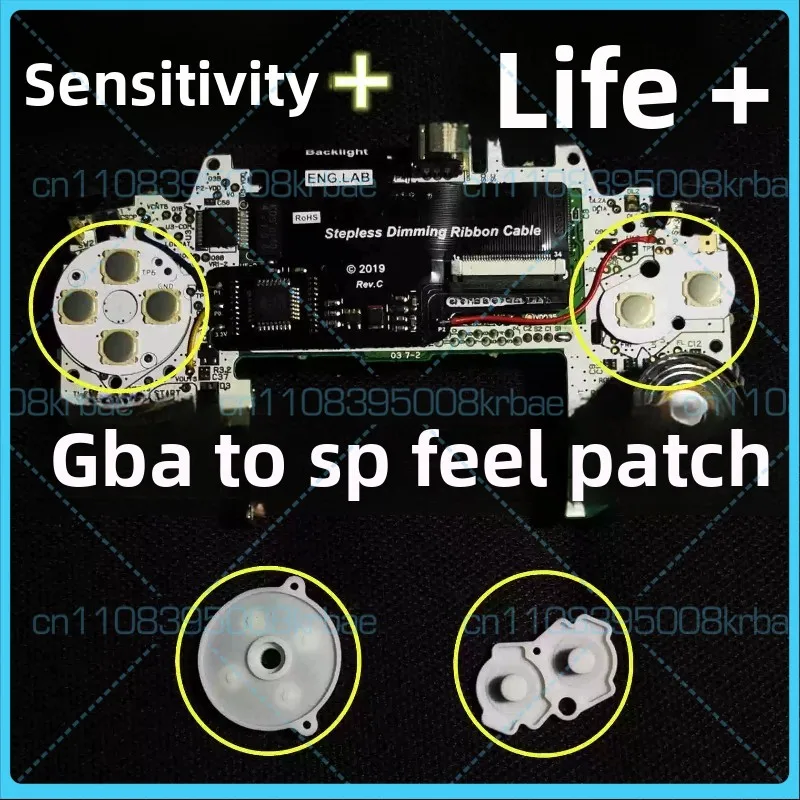 For GameBoy Advance GBA Short Travel Choc Style Button Mod, Conductive Dome Membrane & Silicone Rubber Pads Set
