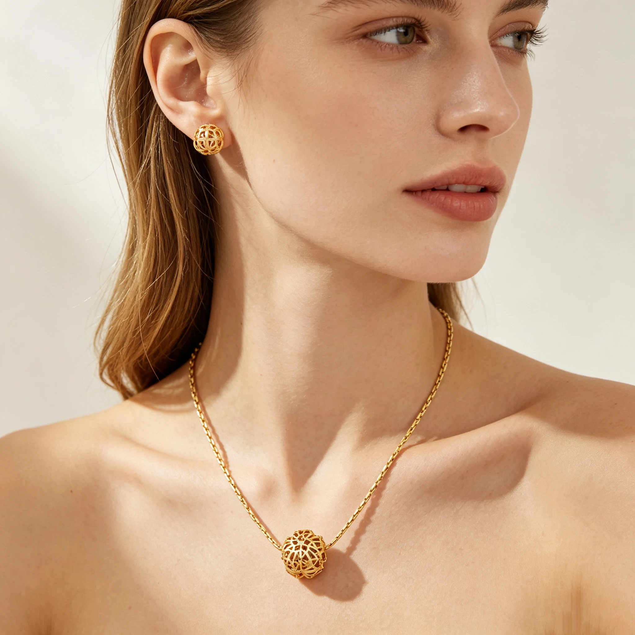 Edelstahl Hohle Anhänger-Ohrringe 2er-Set Geometrischer Schmuck Accessoires Damen Alltagsschmuck Mode-Schmuck Geschenke – Detail 1
