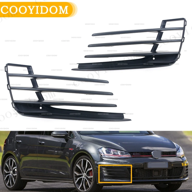 Car Front Bumper Fog Light Grill Fog Light Open Vent Grille Intake Cover For VW Golf 7 GTI 2013-2016 Fog Light Grill Bumper