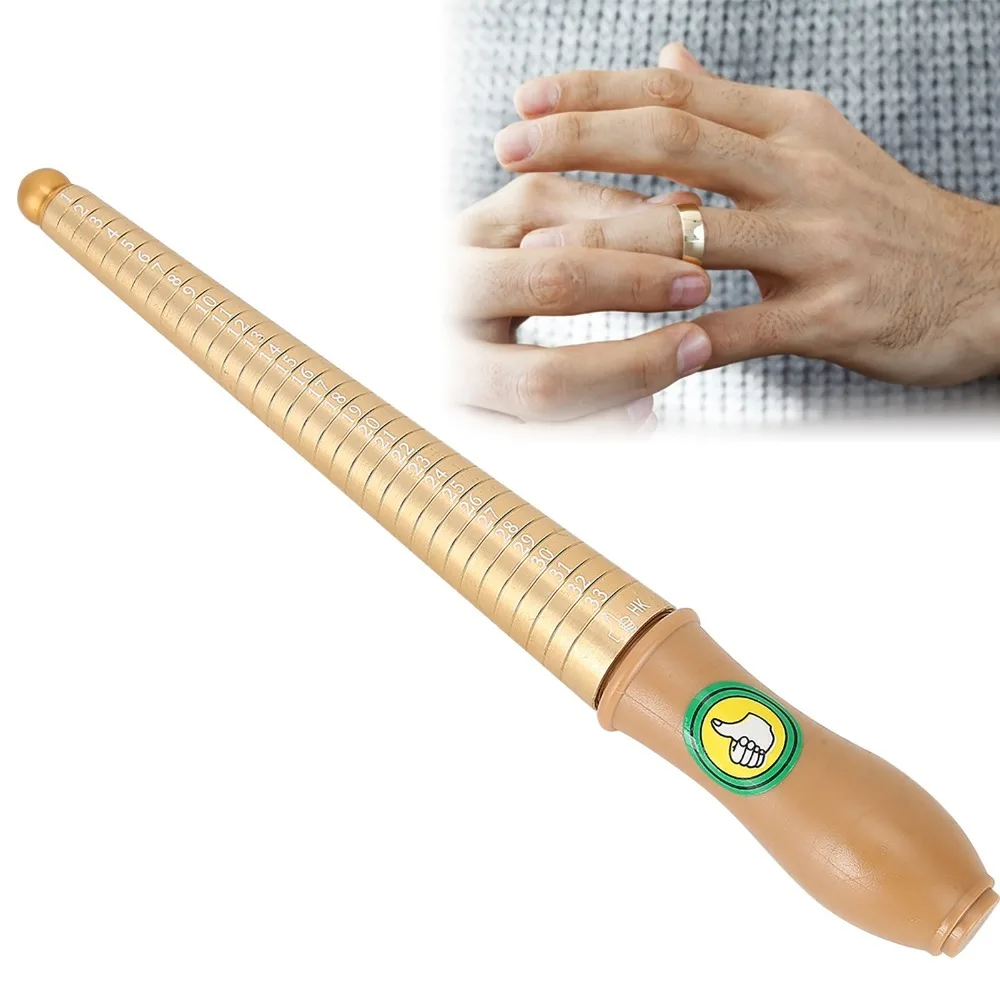 

Universal Fit Plastic Ring Gauge Mandrel Brass Orange Jewelry Tool Ring Sizer Counter Measurement