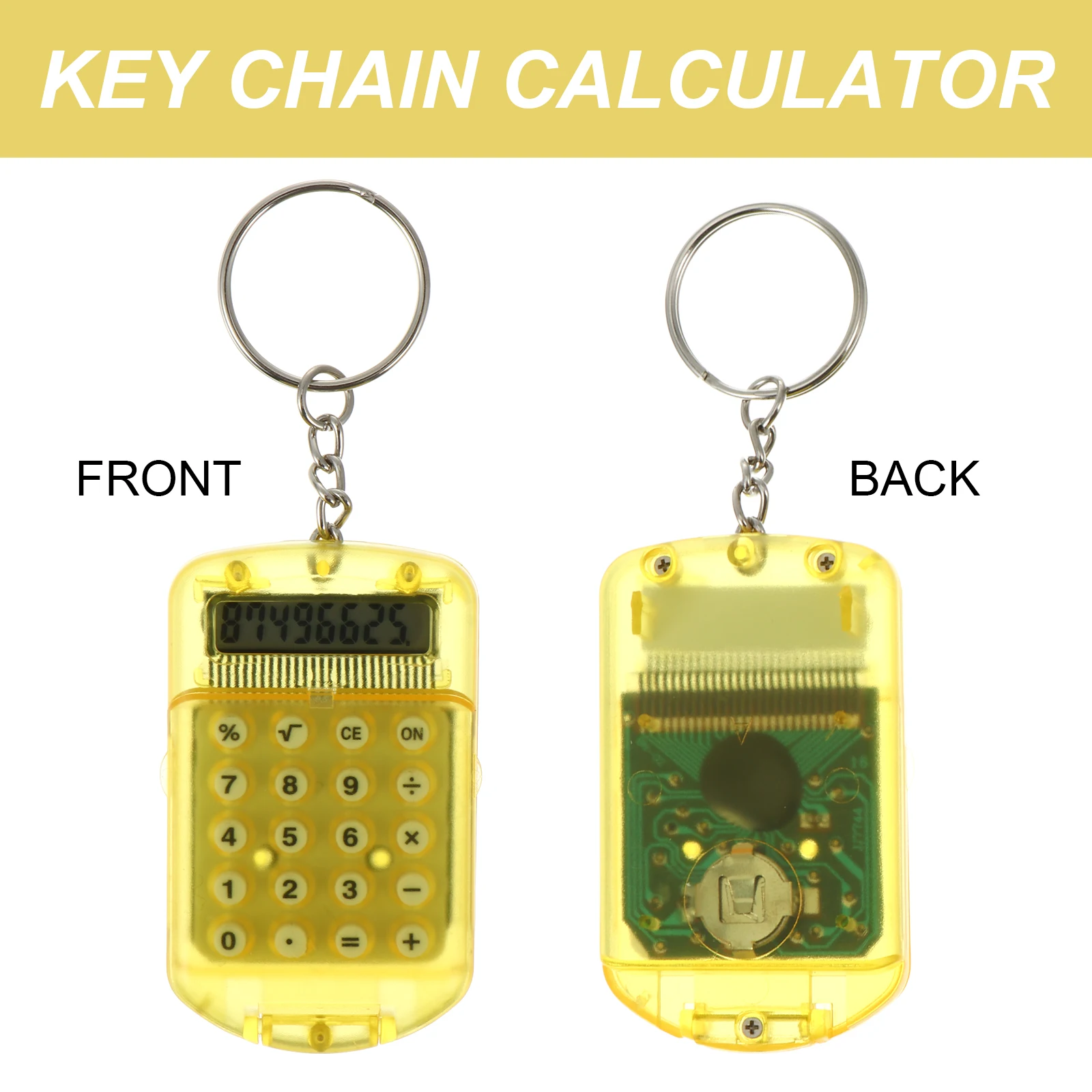 

3pcs Mini Calculator Keychains Tiny Digital Calculators Portable Student Math Helper 8 Digits LCD Arithmetic Percentage
